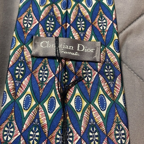 Christian Dior Vintage Blue Print Tie NWT - Picture 2 of 6